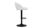 Tabouret de bar AYDA en tissu bouclé blanc - 49 x 46 cm - ROUSSEAU