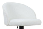 Tabouret de bar AYDA en tissu bouclé blanc - 49 x 46 cm - ROUSSEAU