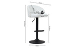 Tabouret de bar AYDA en tissu bouclé blanc - 49 x 46 cm - ROUSSEAU