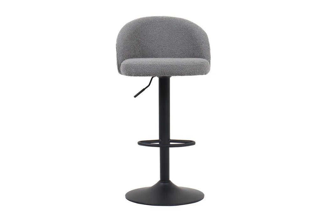 Lot de Chaises de Bar AYDA en Tissu Bouclé Gris Clair - 49 x 46 cm ROUSSEAU