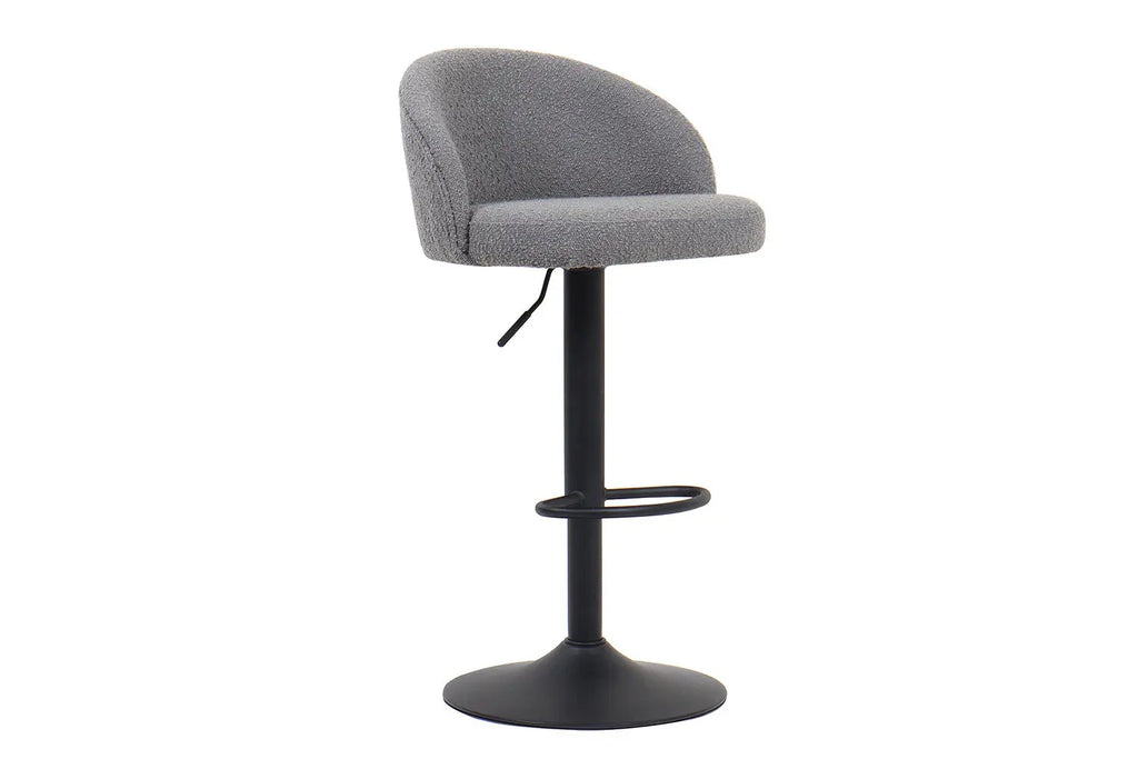 Lot de Chaises de Bar AYDA en Tissu Bouclé Gris Clair - 49 x 46 cm ROUSSEAU