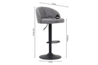Lot de Chaises de Bar AYDA en Tissu Bouclé Gris Clair - 49 x 46 cm ROUSSEAU