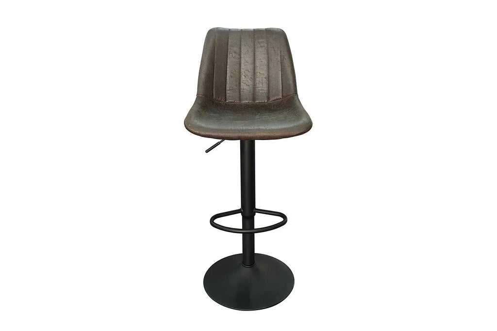 Tabouret de bar BAYA Brun foncé simili cuir – 43 x 50 cm | TIKAYLA