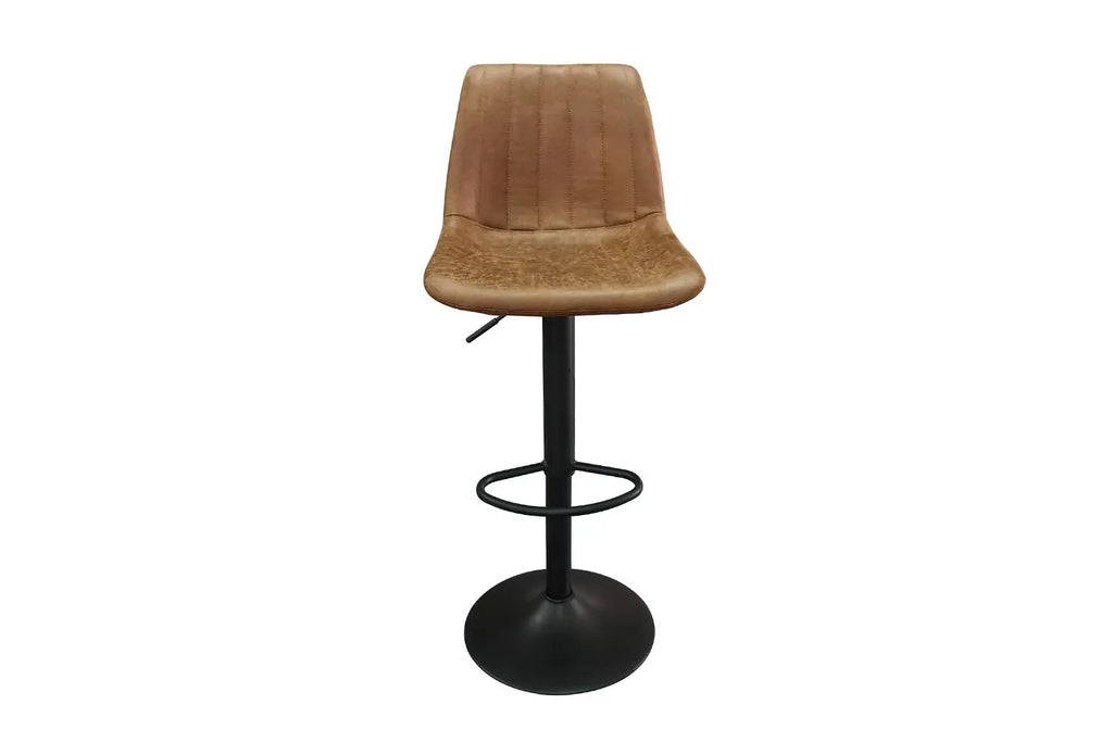 Tabouret de bar BAYA Cognac simili cuir – 43 x 50 cm | TIKAYLA