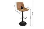Tabouret de bar BAYA Cognac simili cuir – 43 x 50 cm | TIKAYLA