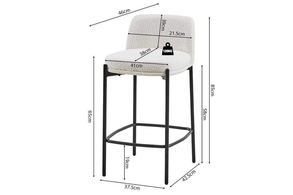 Lot de Chaises de Bar ELLYA Blanc - 37.5 x 46 cm ROUSSEAU