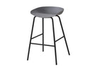 Chaise de bar HANNA Gris polypropylène – 42,5 x 46 cm | TIKAYLA