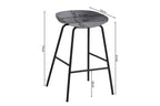 Chaise de bar HANNA Gris polypropylène – 42,5 x 46 cm | TIKAYLA