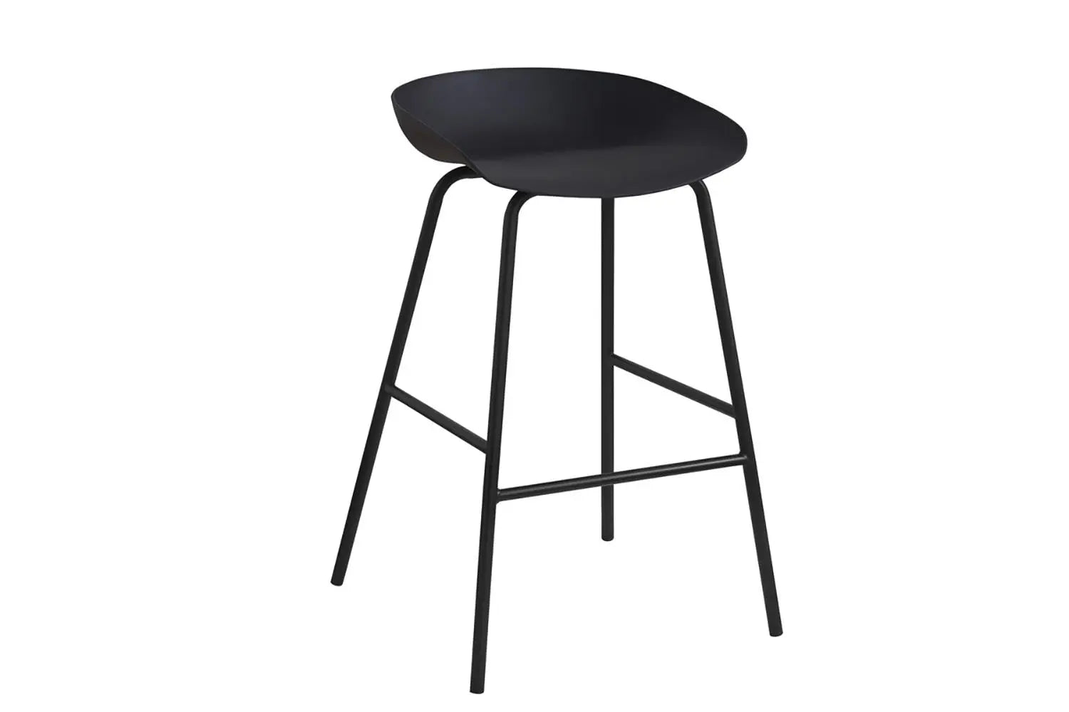Chaise de bar HANNA Noir polypropylène – 42,5 x 46 cm | TIKAYLA
