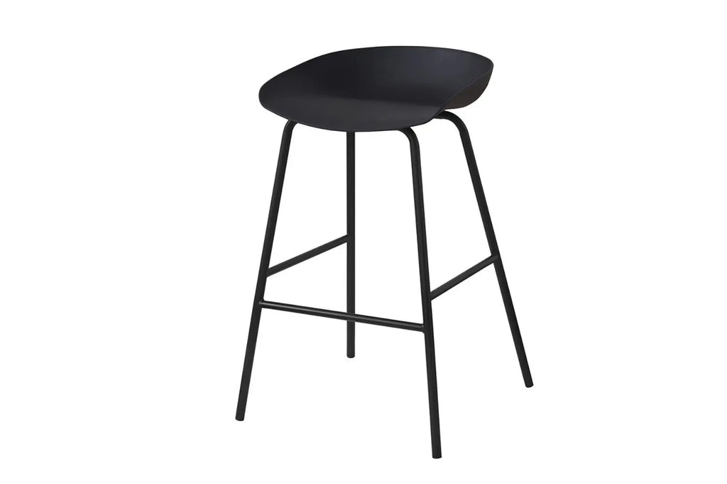 Chaise de bar HANNA Noir polypropylène – 42,5 x 46 cm | TIKAYLA