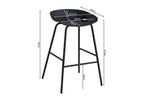 Chaise de bar HANNA Noir polypropylène – 42,5 x 46 cm | TIKAYLA