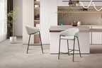 Chaise de bar HINAYA Gris clair velours côtelé – 54 x 59 cm | TIKAYLA