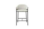 Chaise de bar HINAYA Gris clair velours côtelé – 54 x 59 cm | TIKAYLA