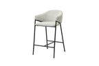 Chaise de bar HINAYA Gris clair velours côtelé – 54 x 59 cm | TIKAYLA