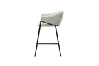 Chaise de bar HINAYA Gris clair velours côtelé – 54 x 59 cm | TIKAYLA