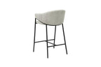 Chaise de bar HINAYA Gris clair velours côtelé – 54 x 59 cm | TIKAYLA
