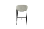 Chaise de bar HINAYA Gris clair velours côtelé – 54 x 59 cm | TIKAYLA