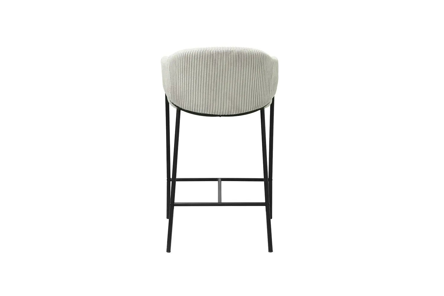 Chaise de bar HINAYA Gris clair velours côtelé – 54 x 59 cm | TIKAYLA