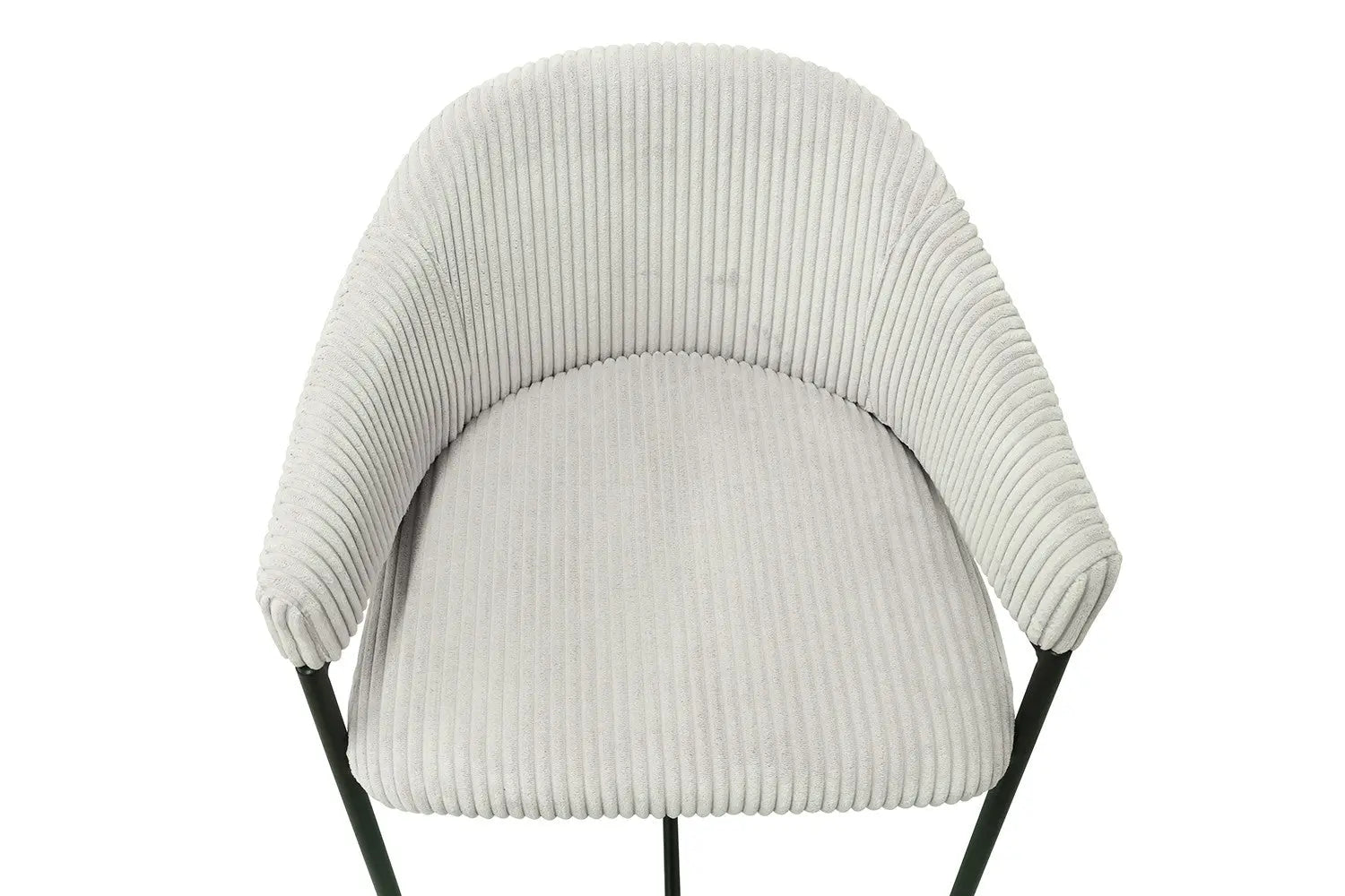 Chaise de bar HINAYA Gris clair velours côtelé – 54 x 59 cm | TIKAYLA