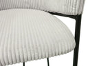 Chaise de bar HINAYA Gris clair velours côtelé – 54 x 59 cm | TIKAYLA