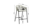 Chaise de bar HINAYA Gris clair velours côtelé – 54 x 59 cm | TIKAYLA