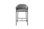 Chaise de bar HINAYA Gris foncé velours côtelé – 54 x 59 cm | TIKAYLA