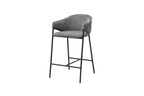 Chaise de bar HINAYA Gris foncé velours côtelé – 54 x 59 cm | TIKAYLA