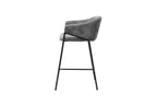 Chaise de bar HINAYA Gris foncé velours côtelé – 54 x 59 cm | TIKAYLA