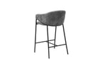 Chaise de bar HINAYA Gris foncé velours côtelé – 54 x 59 cm | TIKAYLA