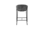 Chaise de bar HINAYA Gris foncé velours côtelé – 54 x 59 cm | TIKAYLA