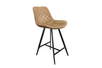 Chaise de bar ALYCANTE en simili cuir cognac - 49 x 56 cm | TIKAYLA