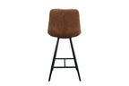 Chaise de bar ALYCANTE en simili cuir cognac - 49 x 56 cm | TIKAYLA