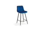Chaise de bar JULIA Bleu velours – 46 x 36 cm | TIKAYLA