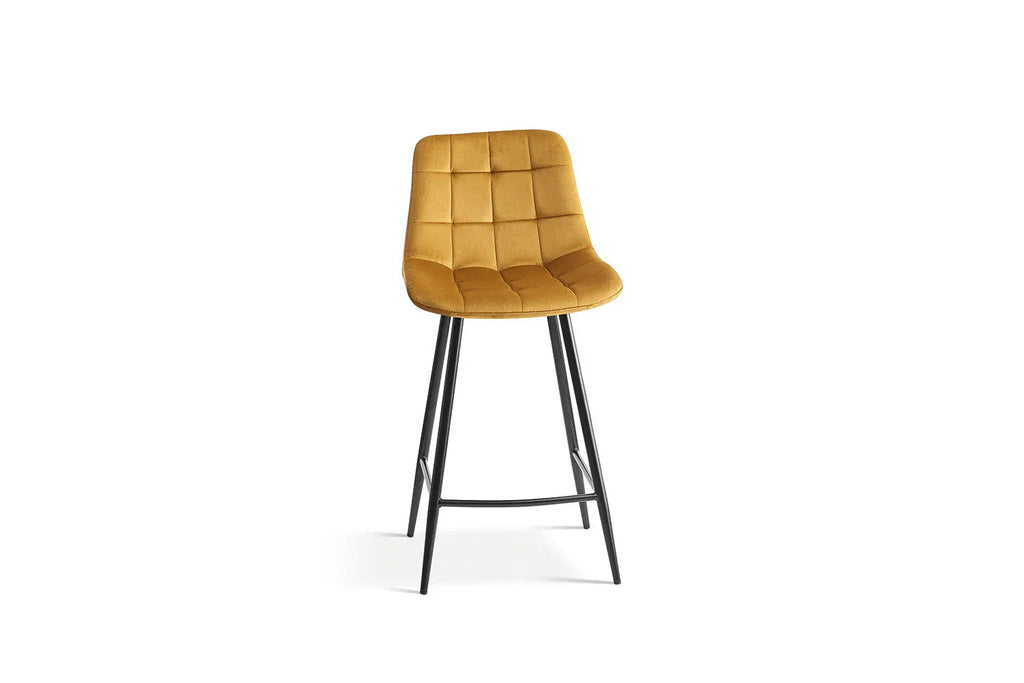 Chaise de bar JULIA Or velours – 46 x 36 cm | TIKAYLA