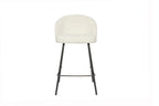 Chaise de bar JUNYA Blanc tissu bouclé – 52 x 51 cm | TIKAYLA