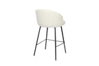 Chaise de bar JUNYA Blanc tissu bouclé – 52 x 51 cm | TIKAYLA