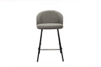 Chaise de bar JUNYA Gris tissu bouclé – 52 x 51 cm | TIKAYLA