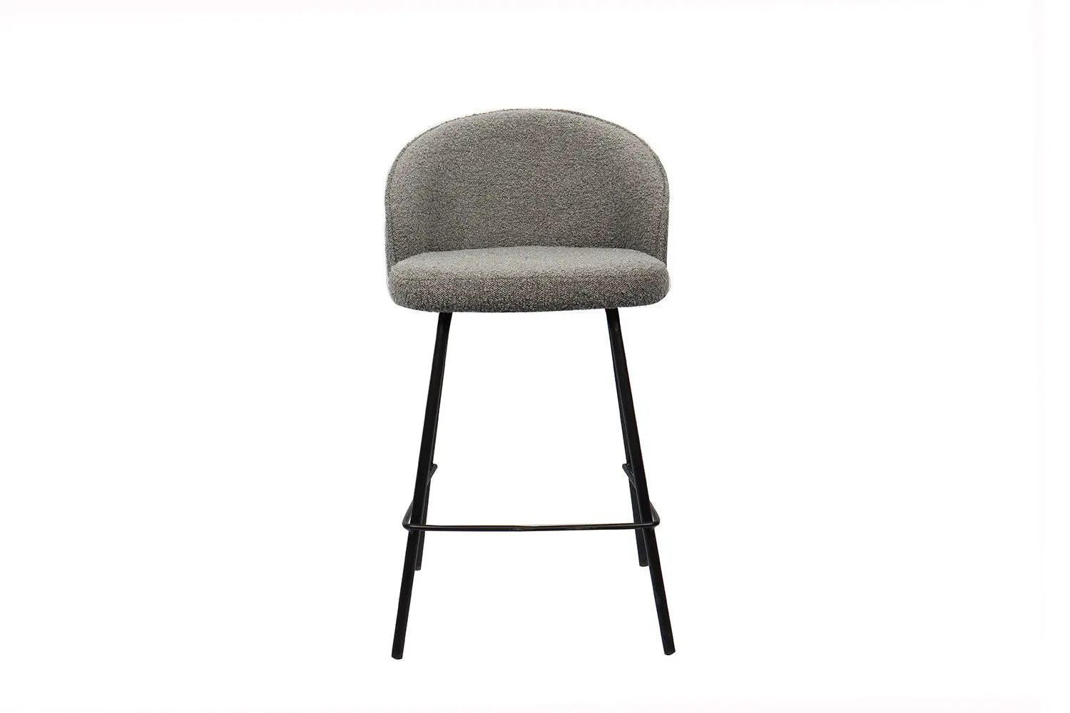 Chaise de bar JUNYA Gris tissu bouclé – 52 x 51 cm | TIKAYLA