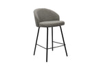 Chaise de bar JUNYA Gris tissu bouclé – 52 x 51 cm | TIKAYLA