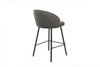 Chaise de bar JUNYA Gris tissu bouclé – 52 x 51 cm | TIKAYLA