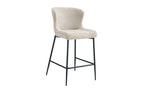 Chaise de bar LISE Beige tissu bouclé – 51,5 x 56 cm | TIKAYLA