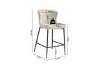 Chaise de bar LISE Beige tissu bouclé – 51,5 x 56 cm | TIKAYLA