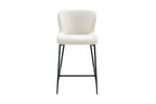 Chaise de bar LISE Écru tissu bouclé – 51,5 x 56 cm | TIKAYLA