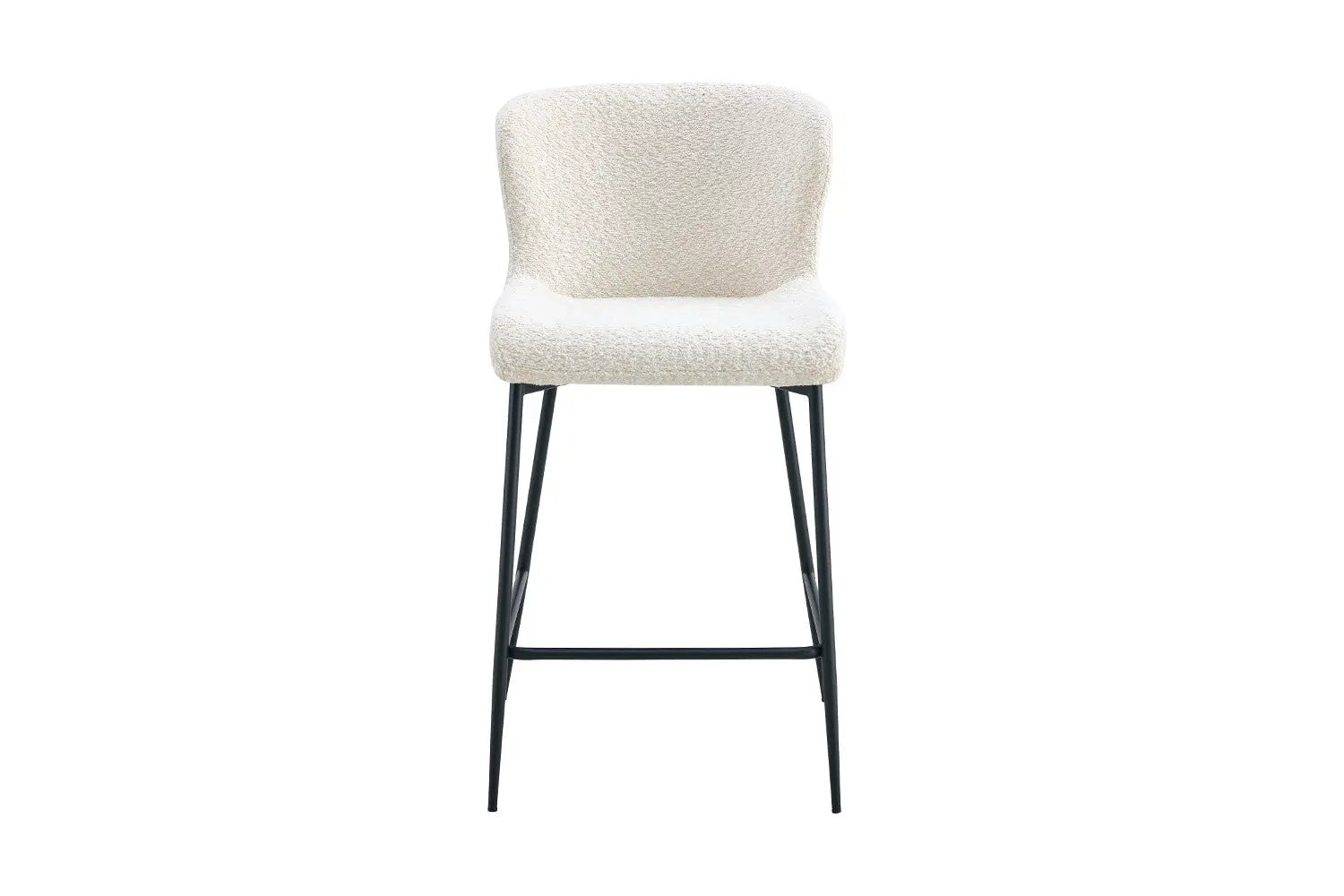 Chaise de bar LISE Écru tissu bouclé – 51,5 x 56 cm | TIKAYLA