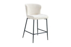 Chaise de bar LISE Écru tissu bouclé – 51,5 x 56 cm | TIKAYLA
