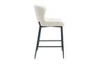 Chaise de bar LISE Écru tissu bouclé – 51,5 x 56 cm | TIKAYLA