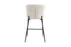 Chaise de bar LISE Écru tissu bouclé – 51,5 x 56 cm | TIKAYLA
