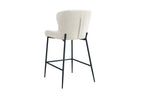Chaise de bar LISE Écru tissu bouclé – 51,5 x 56 cm | TIKAYLA