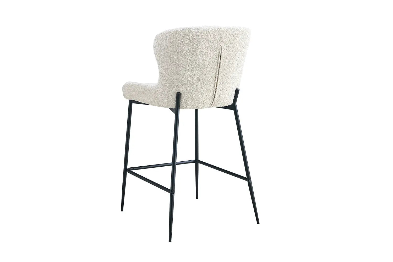 Chaise de bar LISE Écru tissu bouclé – 51,5 x 56 cm | TIKAYLA