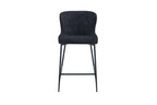 Chaise de bar LISE Gris foncé tissu bouclé – 51,5 x 56 cm | TIKAYLA